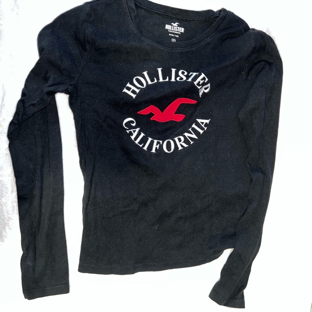 Hollister Navy Long Sleeve with Red Logo